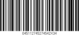 Código de barras (EAN, GTIN, SKU, ISBN): '045112745274542X34'