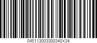 Código de barras (EAN, GTIN, SKU, ISBN): '045113003300340X34'