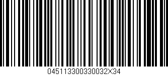 Código de barras (EAN, GTIN, SKU, ISBN): '045113300330032X34'