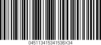 Código de barras (EAN, GTIN, SKU, ISBN): '045113415341536X34'