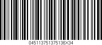 Código de barras (EAN, GTIN, SKU, ISBN): '045113751375136X34'