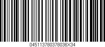 Código de barras (EAN, GTIN, SKU, ISBN): '045113780378036X34'
