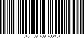 Código de barras (EAN, GTIN, SKU, ISBN): '045113914391436X34'