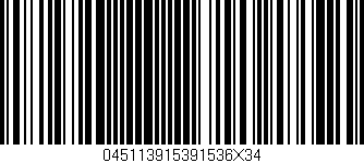 Código de barras (EAN, GTIN, SKU, ISBN): '045113915391536X34'
