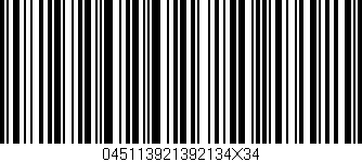 Código de barras (EAN, GTIN, SKU, ISBN): '045113921392134X34'