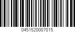 Código de barras (EAN, GTIN, SKU, ISBN): '0451520007015'