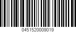 Código de barras (EAN, GTIN, SKU, ISBN): '0451520009019'