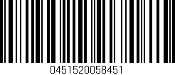 Código de barras (EAN, GTIN, SKU, ISBN): '0451520058451'