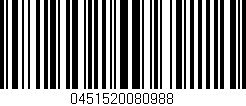 Código de barras (EAN, GTIN, SKU, ISBN): '0451520080988'