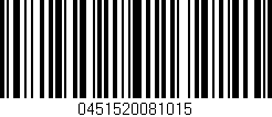 Código de barras (EAN, GTIN, SKU, ISBN): '0451520081015'