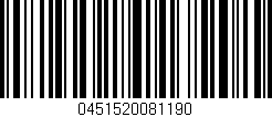 Código de barras (EAN, GTIN, SKU, ISBN): '0451520081190'