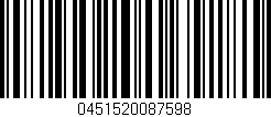 Código de barras (EAN, GTIN, SKU, ISBN): '0451520087598'