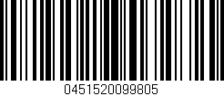 Código de barras (EAN, GTIN, SKU, ISBN): '0451520099805'