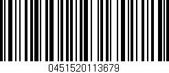 Código de barras (EAN, GTIN, SKU, ISBN): '0451520113679'