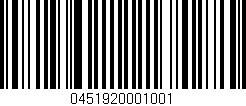 Código de barras (EAN, GTIN, SKU, ISBN): '0451920001001'