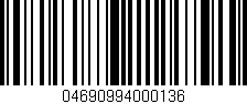 Código de barras (EAN, GTIN, SKU, ISBN): '04690994000136'