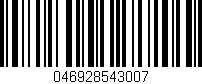 Código de barras (EAN, GTIN, SKU, ISBN): '046928543007'