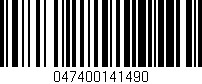 Código de barras (EAN, GTIN, SKU, ISBN): '047400141490'