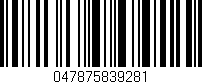 Código de barras (EAN, GTIN, SKU, ISBN): '047875839281'
