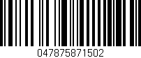 Código de barras (EAN, GTIN, SKU, ISBN): '047875871502'