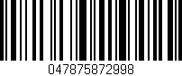 Código de barras (EAN, GTIN, SKU, ISBN): '047875872998'