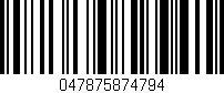 Código de barras (EAN, GTIN, SKU, ISBN): '047875874794'