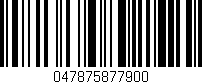 Código de barras (EAN, GTIN, SKU, ISBN): '047875877900'