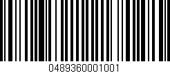 Código de barras (EAN, GTIN, SKU, ISBN): '0489360001001'