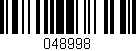 Código de barras (EAN, GTIN, SKU, ISBN): '048998'