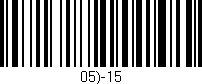 Código de barras (EAN, GTIN, SKU, ISBN): '05)-15'
