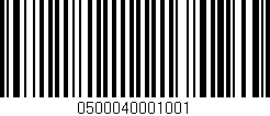 Código de barras (EAN, GTIN, SKU, ISBN): '0500040001001'