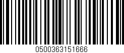 Código de barras (EAN, GTIN, SKU, ISBN): '0500363151666'