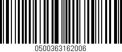 Código de barras (EAN, GTIN, SKU, ISBN): '0500363162006'