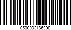 Código de barras (EAN, GTIN, SKU, ISBN): '0500363166998'