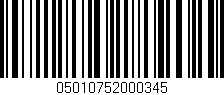 Código de barras (EAN, GTIN, SKU, ISBN): '05010752000345'