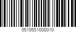Código de barras (EAN, GTIN, SKU, ISBN): '0510551000010'