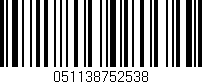 Código de barras (EAN, GTIN, SKU, ISBN): '051138752538'