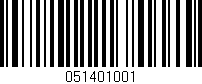 Código de barras (EAN, GTIN, SKU, ISBN): '051401001'