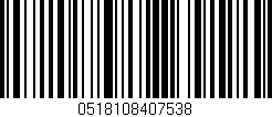 Código de barras (EAN, GTIN, SKU, ISBN): '0518108407538'