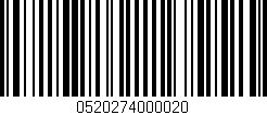 Código de barras (EAN, GTIN, SKU, ISBN): '0520274000020'