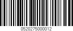Código de barras (EAN, GTIN, SKU, ISBN): '0520275000012'