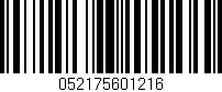 Código de barras (EAN, GTIN, SKU, ISBN): '052175601216'