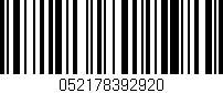 Código de barras (EAN, GTIN, SKU, ISBN): '052178392920'