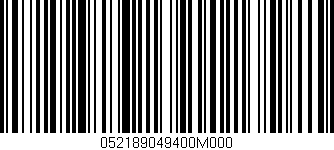 Código de barras (EAN, GTIN, SKU, ISBN): '052189049400M000'
