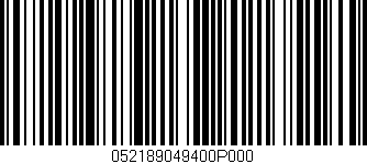 Código de barras (EAN, GTIN, SKU, ISBN): '052189049400P000'
