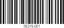Código de barras (EAN, GTIN, SKU, ISBN): '05315-001'