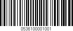 Código de barras (EAN, GTIN, SKU, ISBN): '0536100001001'