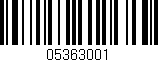 Código de barras (EAN, GTIN, SKU, ISBN): '05363001'