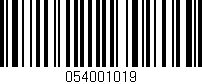 Código de barras (EAN, GTIN, SKU, ISBN): '054001019'