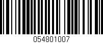 Código de barras (EAN, GTIN, SKU, ISBN): '054801007'
